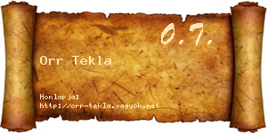 Orr Tekla névjegykártya